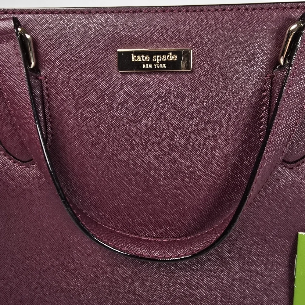 Kate Spade Laurel Way Evanglelie Burgandy/Purple Handbag Multiple Pockets